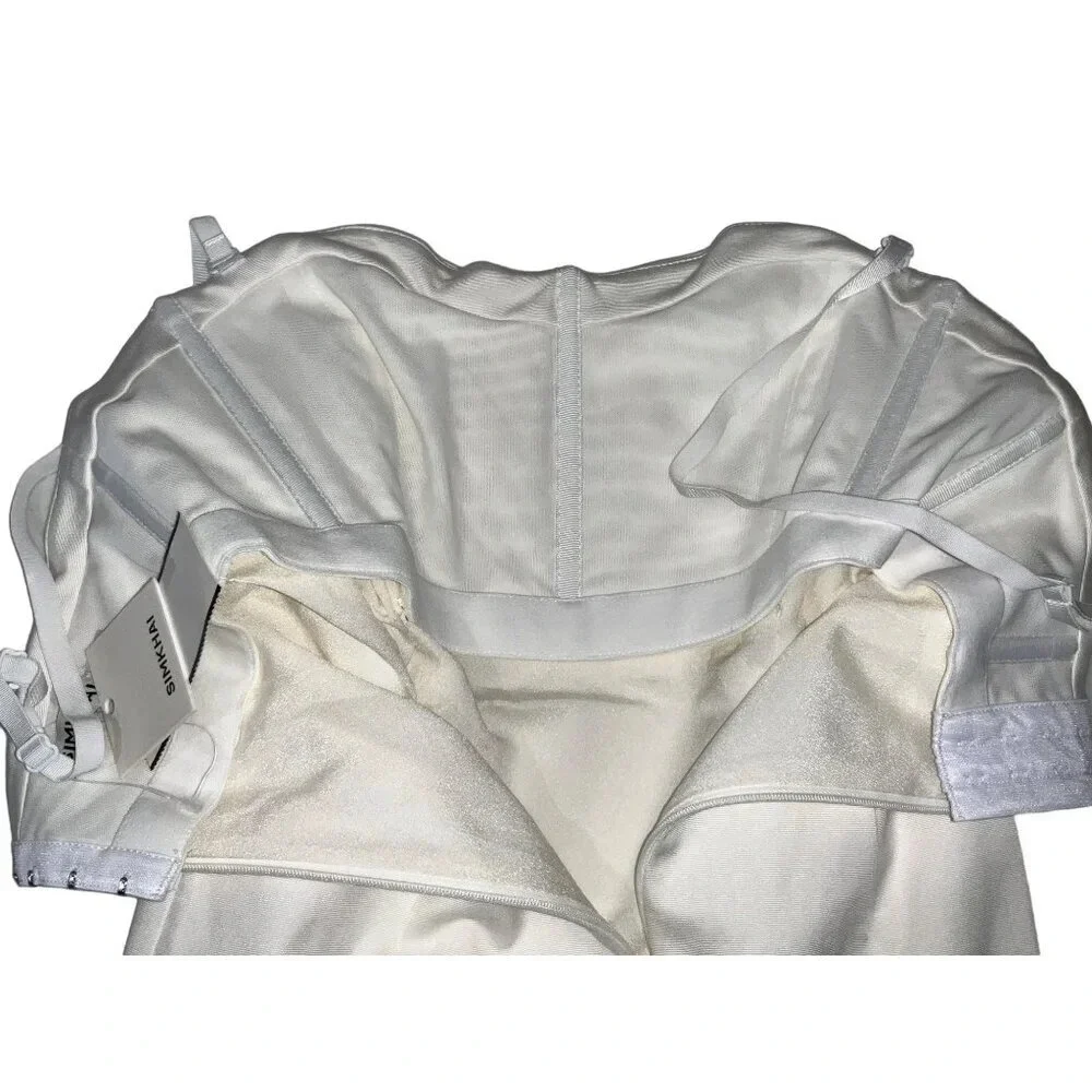 SIMKHAI Caspian Bustier Midi Dress in White New Womens Bodycon Corset - Picture 8 of 15